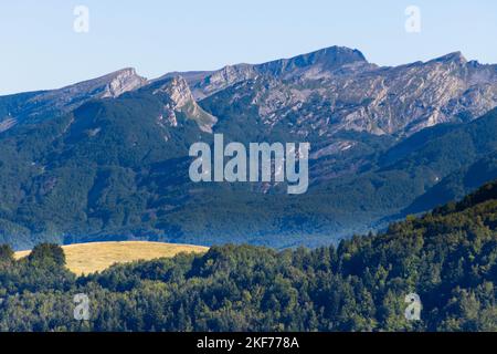 Paesaggio montano Parco Toscano Emiliano in provincia di Parma Foto Stock