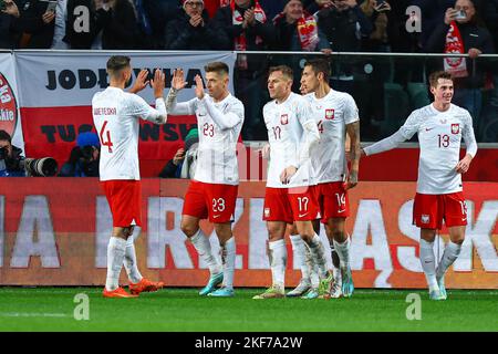 Varsavia, Polonia. 16th Nov 2022. Krzysztof Piatek durante la partita internazionale amichevole tra Polonia e Cile il 16 novembre 2022 a Varsavia, Polonia. (Foto di Pawel Andrachiewicz/PressFocus/Sipa USA)France OUT, Poland OUT Credit: Sipa USA/Alamy Live News Foto Stock