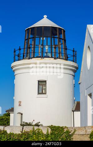 Old Higher Lighthouse, Isola di Portland, Dorset, Inghilterra, Regno Unito Foto Stock