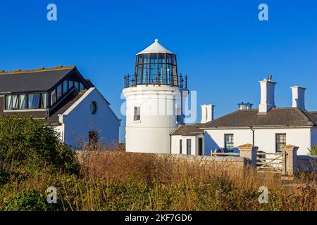 Old Higher Lighthouse, Isola di Portland, Dorset, Inghilterra, Regno Unito Foto Stock