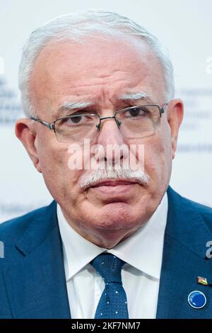 Berlino, Germania. 15th Nov 2022. Riyad al-Maliki, Ministro degli Affari Esteri dei territori Palestinesi. Berlino, 15 novembre 2022 Credit: dpa/Alamy Live News Foto Stock