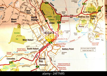 Mappe delle città australiane il vecchio modo di viaggiare prima del GPS! Foto Stock