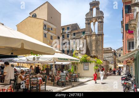 Pergola Taverna, Agios Sofias, Corfù Città Vecchia, Corfù (Kerkyra), Isole IONIE, Grecia Foto Stock