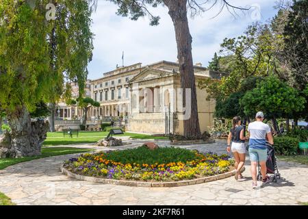 Museo di Arte Asiatica di Corfù dal Giardino del Popolo, Palea Anaktora, Corfù Città Vecchia, Corfù (Kerkyra), Isole IONIE, Grecia Foto Stock