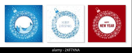 Buon Natale. Cartolina cartacea Felice Anno Nuovo. Illustrazione Vettoriale