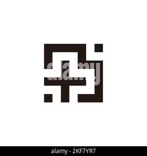Lettera B più, simbolo geometrico quadrato semplice vettore logo Illustrazione Vettoriale