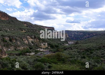 Il parco nazionale di Hell's Gate si trova a sud del lago Naivasha in Kenya, a nord-ovest di Nairobi. Il parco nazionale di Hell's Gate prende il nome da una stretta pausa nel Foto Stock