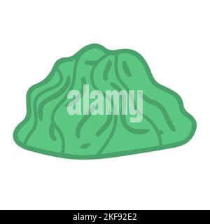 Porzione di wasabi su sfondo bianco, rafano, senape per sushi, cibo asiatico. Illustrazione vettoriale. Illustrazione Vettoriale