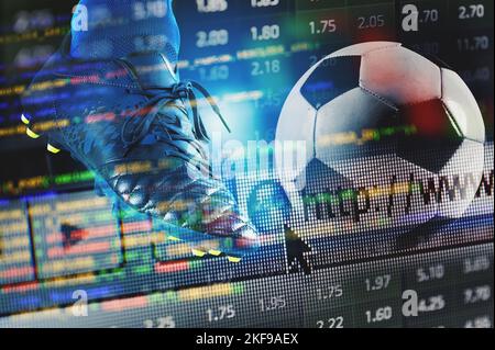 Scommesse online, analisi e statistiche per il gioco di calcio Foto Stock
