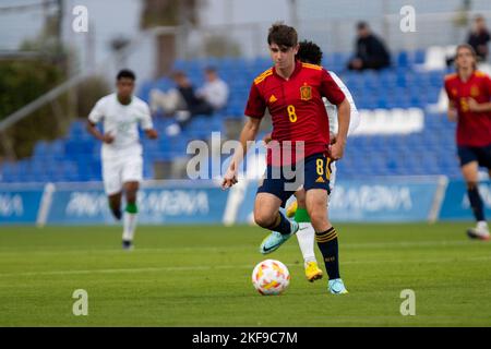 GARRIDO ALEIX, SPAGNA U19 vs ARABIA SAUDITA U20, uomini, partita amichevole, Football Wek, Pinatar Arena Football Center. Spagna, Regione di Murcia, San Pedro de Foto Stock