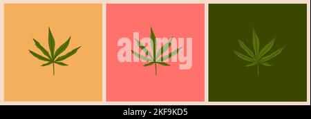 Disegno a mano vettoriale astratto grafico clipart illustrazione di Marijuana medica, fumo accessori.canapa foglia per fumare erbacce.Cannabis e erbacce Illustrazione Vettoriale