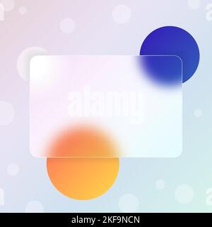 Moderno vetmorfismo profondità interfaccia vetro sfondo design. Modello di banner quadrato per post, vendita, sconto, poster, presentazione sui social media Illustrazione Vettoriale