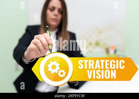 Didascalia concettuale visione strategica. L'approccio aziendale chiarisce la direzione in cui l'organizzazione deve muoversi Foto Stock