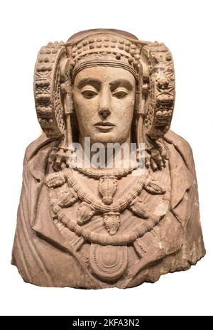La Signora di Elche, la Dama de Elche, 4th cen AC. Scultura di una dea o di una sacerdotessa, che mostra inflesse artistiche sia di Punic-Iberia che di celtiber Foto Stock