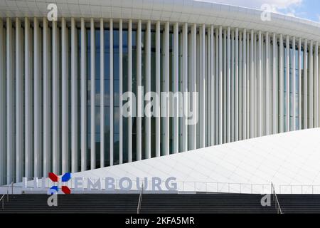 Philharmonie Luxembourg a Lussemburgo City, nel quartiere Kirchberg, ufficialmente come sala concerti Grande-Duchesse Joséphine-Charlotte. Foto Stock