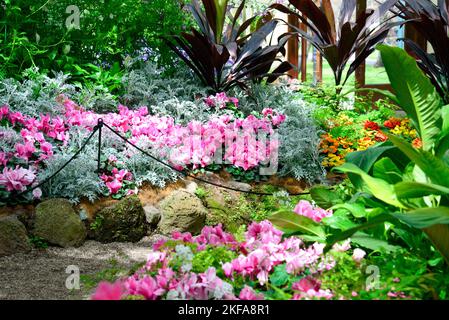 Fitzroy Gardens in un giorno di sole brillante a Melbourne, Victoria VIC, Australia Foto Stock