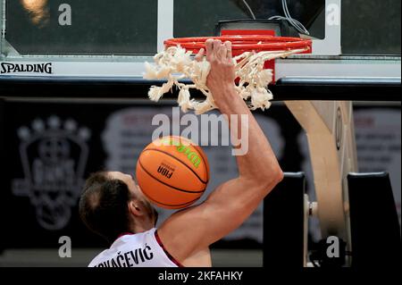 LEVERKUSEN, GERMANIA - NOWEMBER 16, 2022: BARMER 2. Pallacanestro Bundesliga. Gioco di basket Bayer Giants Leverkusen vs Medipolis SC Jena Foto Stock