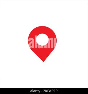 Icona di posizione icona di posizione, simbolo del puntatore della mappa, illustrazione sul retro bianco Illustrazione Vettoriale