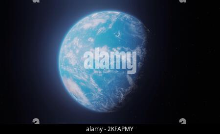 Pianeta Terra visto da spazio illuminato dal sole, 3D resa del pianeta blu, casa di umano. Elementi di questa immagine fornita dalla NASA Foto Stock