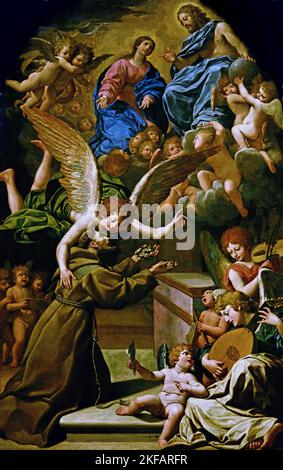 La visione di San Francesco d'Assisi 1618. Di Lionello Spada 1576-1622, Italia, Italiano, Modena, Galleria Estense Foto Stock