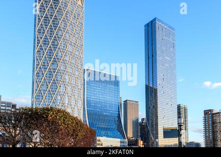 Terranova e Landmark Pinnacle, torri residenziali a Tower Hamlets, Londra, Regno Unito Foto Stock