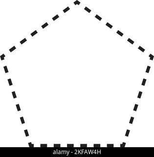 Icona vettoriale a forma di Pentagono con simbolo tratteggiato per un elemento ui di grafica creativa in un'illustrazione con pittogramma Illustrazione Vettoriale