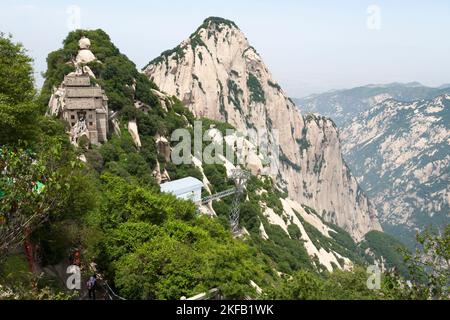 Viste e paesaggio visto dal sentiero escursionistico sul picco settentrionale del Monte Huashan / Monte Hua / Monte Hua vicino a Huayin, Weinan, Cina. PRC. 714299. (125) Foto Stock