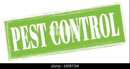 Testo DI CONTROLLO DI PESTE scritto su segno di timbro rettangolo verde. Foto Stock