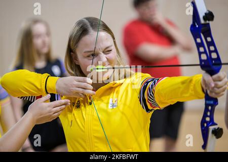 Belek Turchia, 17 novembre 2022. La ginnastica belga Jade Vansteenkiste è stata raffigurata in azione nel corso di un campo di allenamento organizzato dal Comitato Olimpico belga BOIC-COIB a Belek Turchia, giovedì 17 novembre 2022. La tappa si svolge dal 12 al 27 novembre. FOTO DI BELGA LAURIE DIEFFEMBACQ Foto Stock