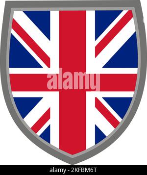 Scudo con i colori della bandiera del Regno Unito, della bandiera dell'Unione o di Union Jack Illustrazione Vettoriale