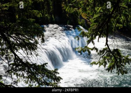 Cascate Cave lungo il fiume Fall nella parte SW del Parco Nazionale di Yellowstone, Wyoming, USA. Foto Stock