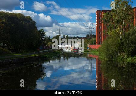 Una vista del famoso e storico canale Forth e Clyde Della Scozia Una vista del famoso e storico canale Forth e Clyde della Scozia Foto Stock