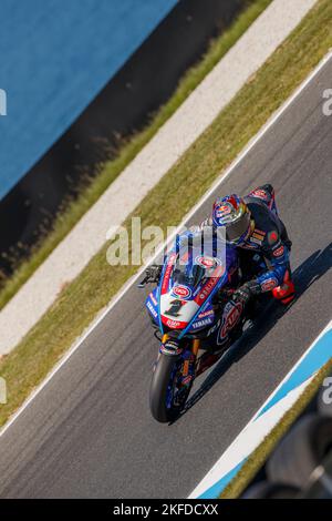 Phillip Island, Australia, 18 novembre 2022. Campionato FIM Superbike. Toprak Razgatlioglu, Pata Yamaha. Prove libere 1. Foto Stock