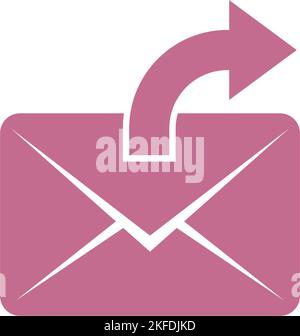 Illustrazione vettoriale rosa di un'icona di inserimento in avanti isolata su sfondo bianco Illustrazione Vettoriale