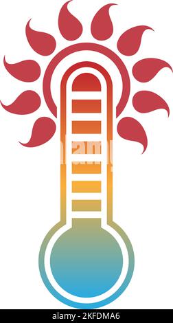Un'immagine vettoriale di un termometro colorato su sfondo bianco Illustrazione Vettoriale