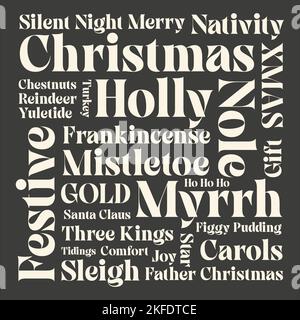Disegno vettoriale di typography di Natale Illustrazione Vettoriale