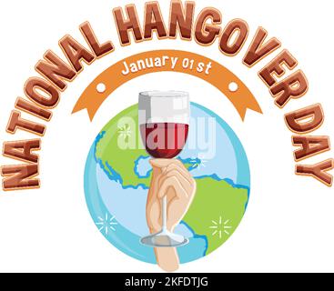 Happy National Hangover Day illustrazione Illustrazione Vettoriale