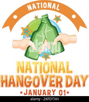 Happy National Hangover Day illustrazione Illustrazione Vettoriale