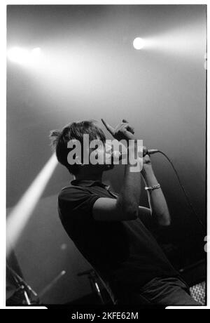 Damon Albarn di Blur nel loro Parklife Tour a Bristol Anson Rooms, 12 maggio 1994, Bristol, Inghilterra. Fotografia © Rob Watkins Foto Stock