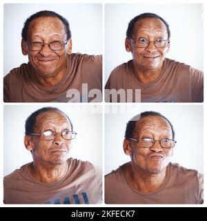 Ive ha un volto per ogni spazio. Ripresa composita delle molte espressioni delle persone. Foto Stock