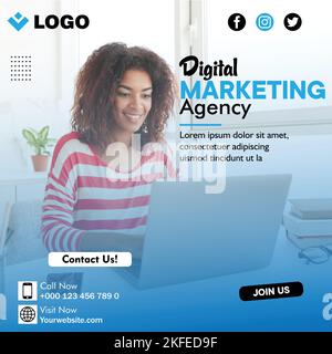 Business Social Media Post Template per Digital Marketing Agency Illustrazione Vettoriale