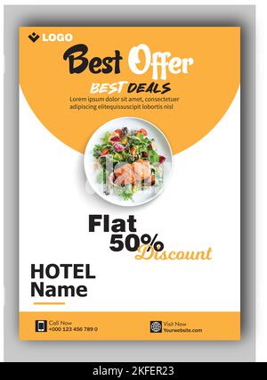 Modello di volantino commerciale per il ristorante Illustrazione Vettoriale