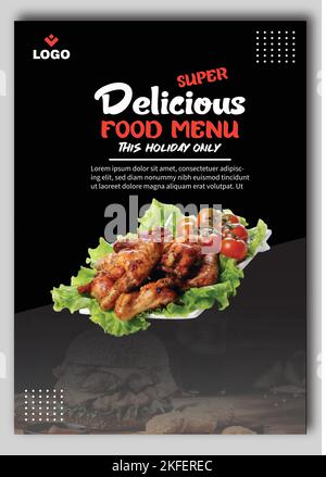 Business Flyer modello completamente modificabile per il ristorante Illustrazione Vettoriale