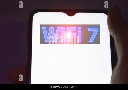 Comunicazione di rete di nuova generazione Concept Wi-Fi 7, comunicazione ad alta velocità Foto Stock