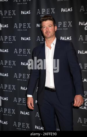 Robin Thicke ospita l'Apex Social Club per il fine settimana di Capodanno a Las Vegas, Nevada Foto Stock