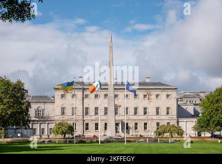 Leinster House, Dublino, sede del Dail, il parlamento irlandese. Foto Stock