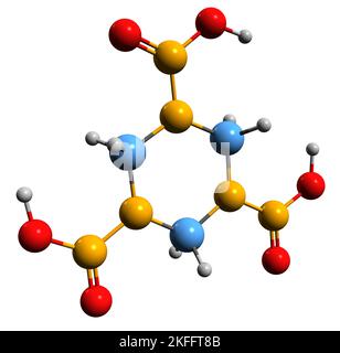 3D immagine della formula scheletrica esogena - struttura chimica molecolare della trimetilentrinitramina isolata su sfondo bianco Foto Stock