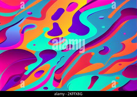 Vivace liquido ondulato liquido cartoon sfondo astratto Foto Stock