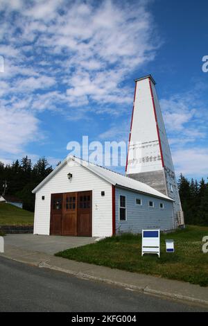 Port Chilkoot Volontario Vigili del fuoco, ex Fort Seward Fire Hall, Haines, Alaska Foto Stock