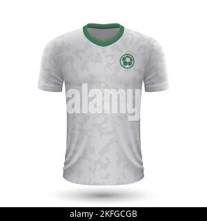 Maglietta da calcio realistica dell'Arabia Saudita, modello di maglia per la divisa da calcio Illustrazione Vettoriale